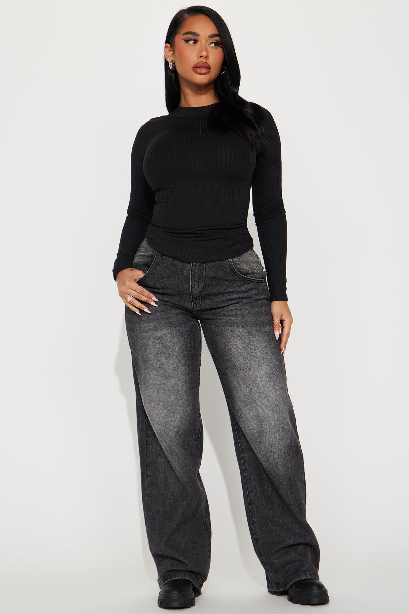 Rita Ribbed Long Sleeve Tee - Black sold by Fashion Nova product image thumbnail 2
