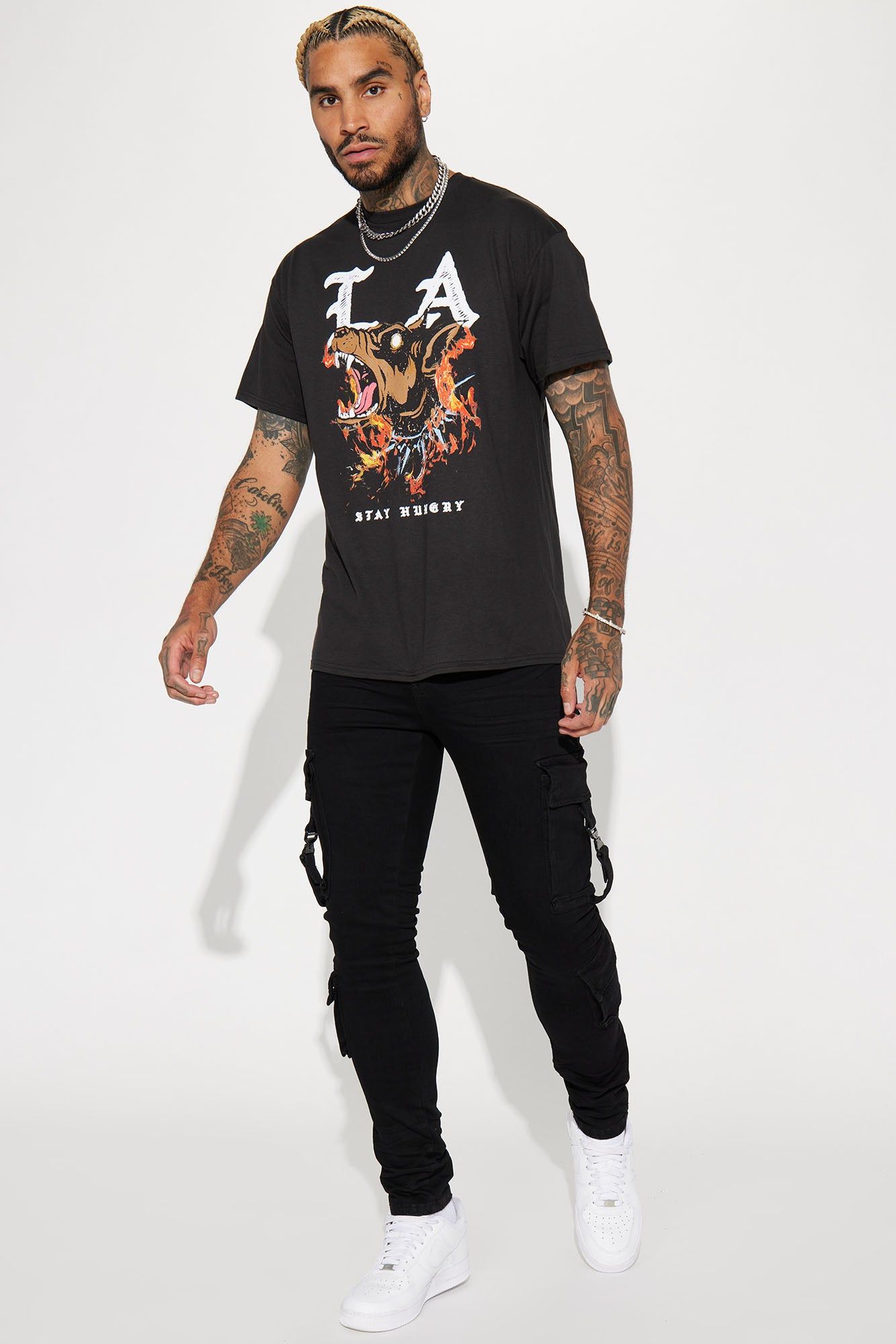 Hold On Cargo Stacked Skinny Jeans - Black sold by Fashion Nova product image thumbnail 3