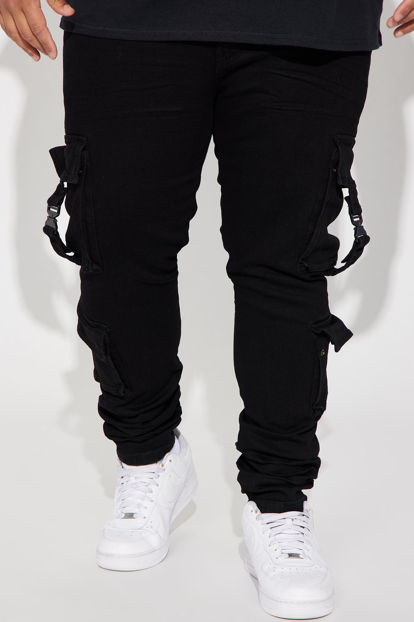 Hold On Cargo Stacked Skinny Jeans - Black sold by Fashion Nova product image thumbnail 2