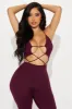 Out Of Sight Jumpsuit - Wine sold by Fashion Nova