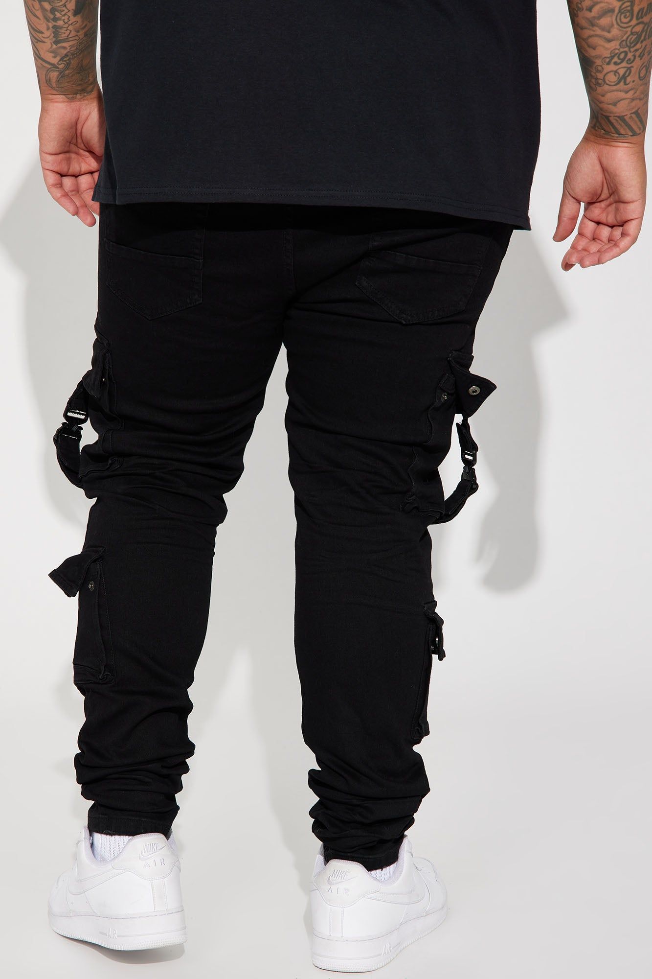 Hold On Cargo Stacked Skinny Jeans - Black sold by Fashion Nova product image thumbnail 9