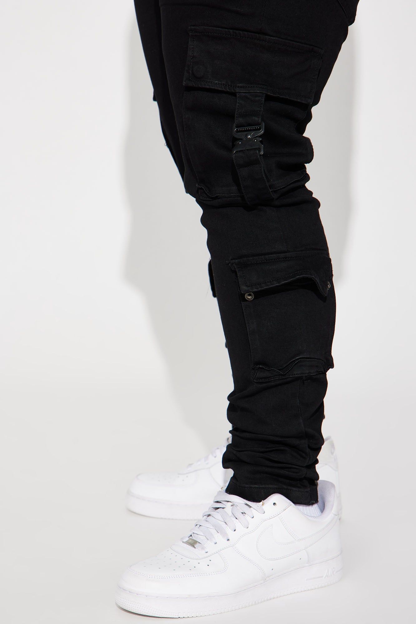 Hold On Cargo Stacked Skinny Jeans - Black sold by Fashion Nova product image thumbnail 8