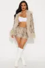 She's Fabulous Fur Trim Faux Suede Skirt Set - Taupe/combo sold by Fashion Nova
