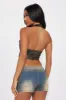 Rodeo Washed Faux Leather Top - Black/combo sold by Fashion Nova