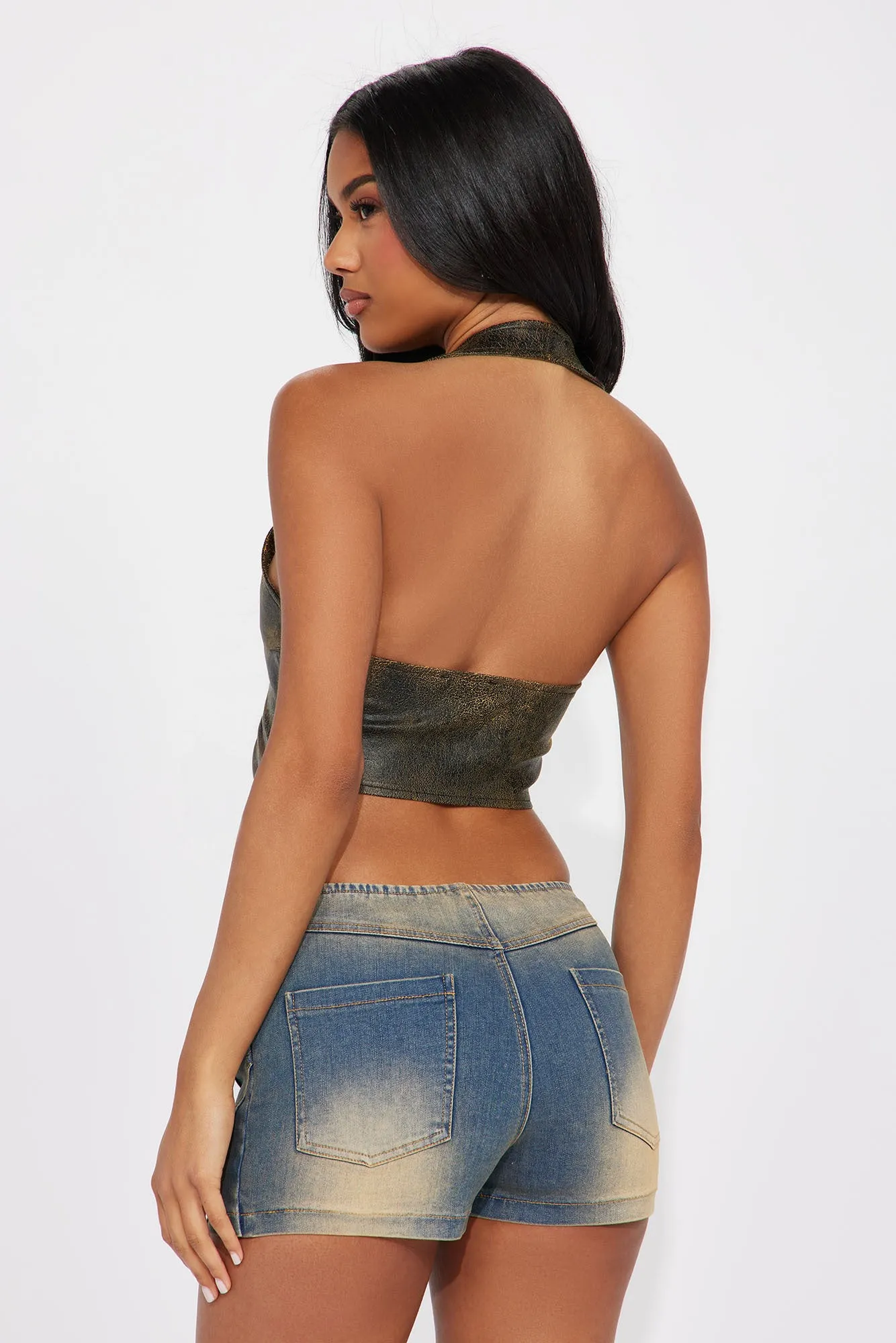 Rodeo Washed Faux Leather Top - Black/combo sold by Fashion Nova product image thumbnail 3