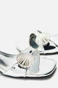 Bombshell Heeled Mules - Silver sold by Fashion Nova