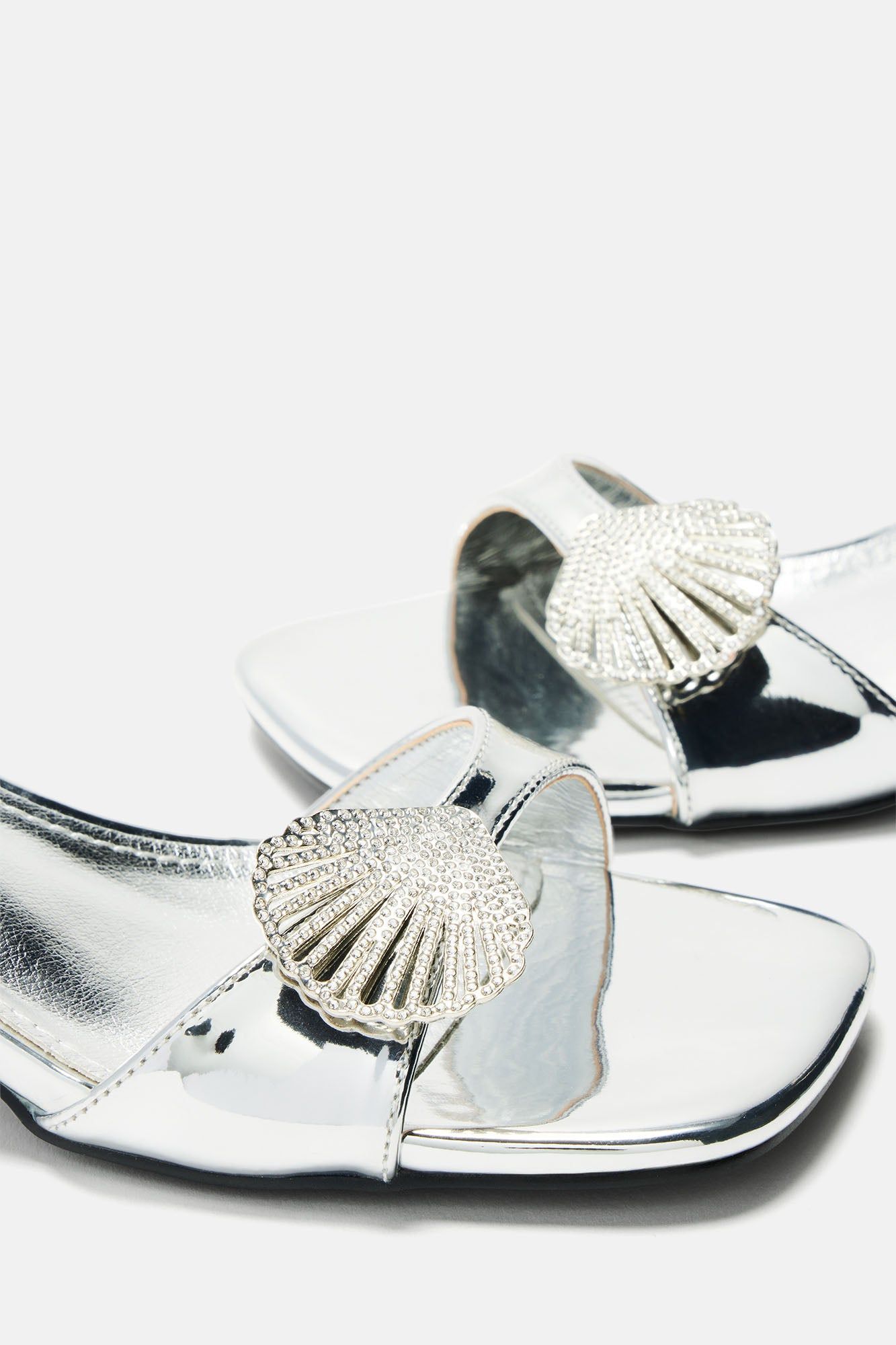 Bombshell Heeled Mules - Silver sold by Fashion Nova product image thumbnail 4