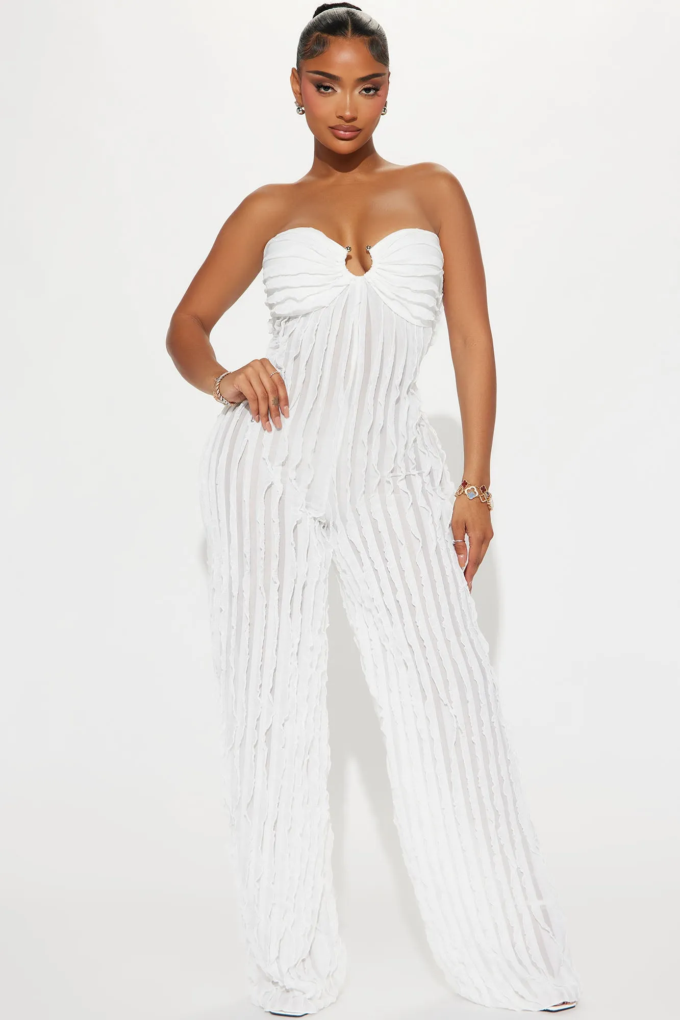 In The Air Jumpsuit - Ivory sold by Fashion Nova
