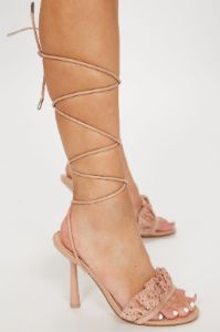 Make It Easy Strappy Heeled Sandals - Nude sold by Fashion Nova