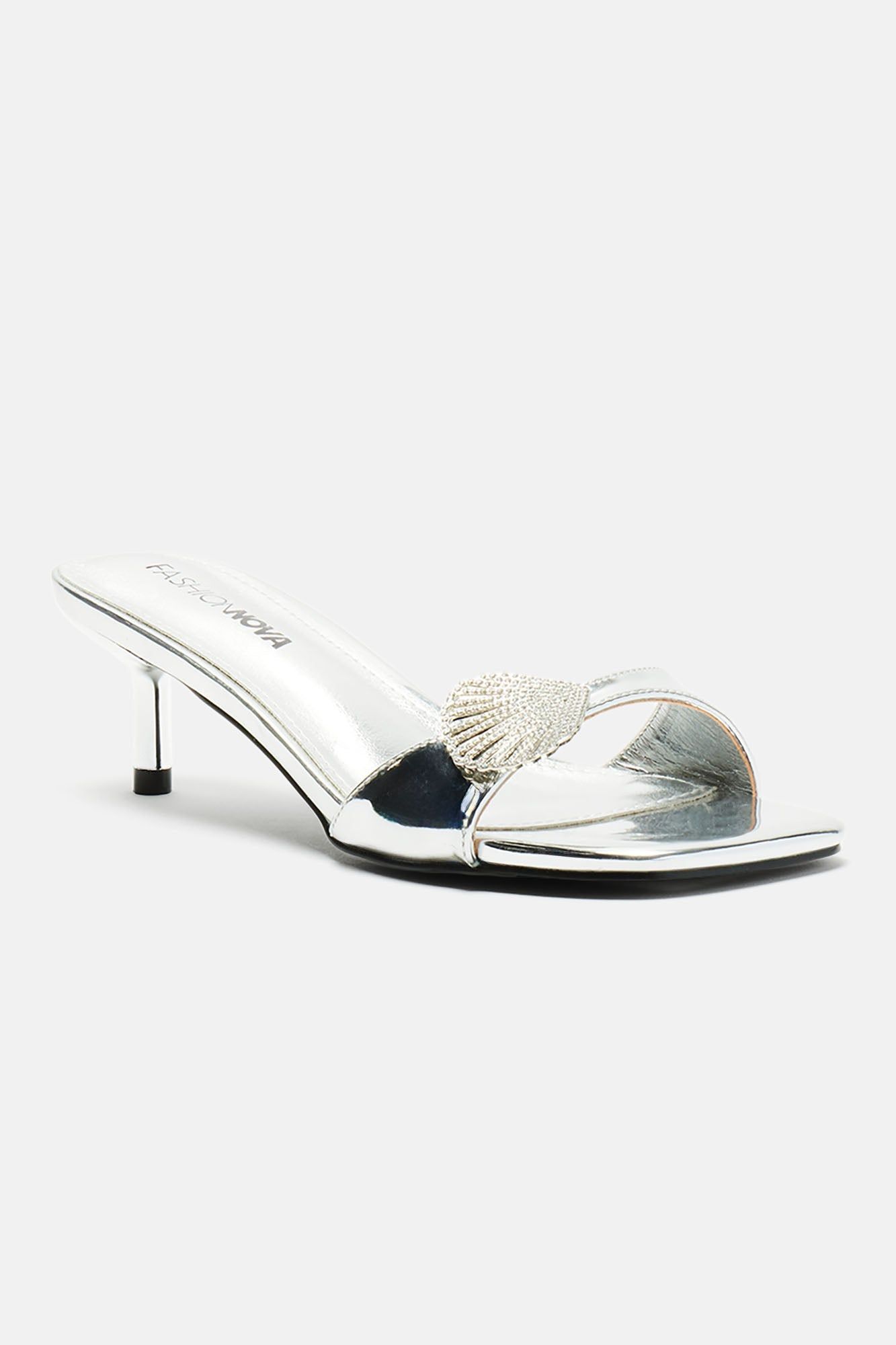 Bombshell Heeled Mules - Silver sold by Fashion Nova product image thumbnail 2