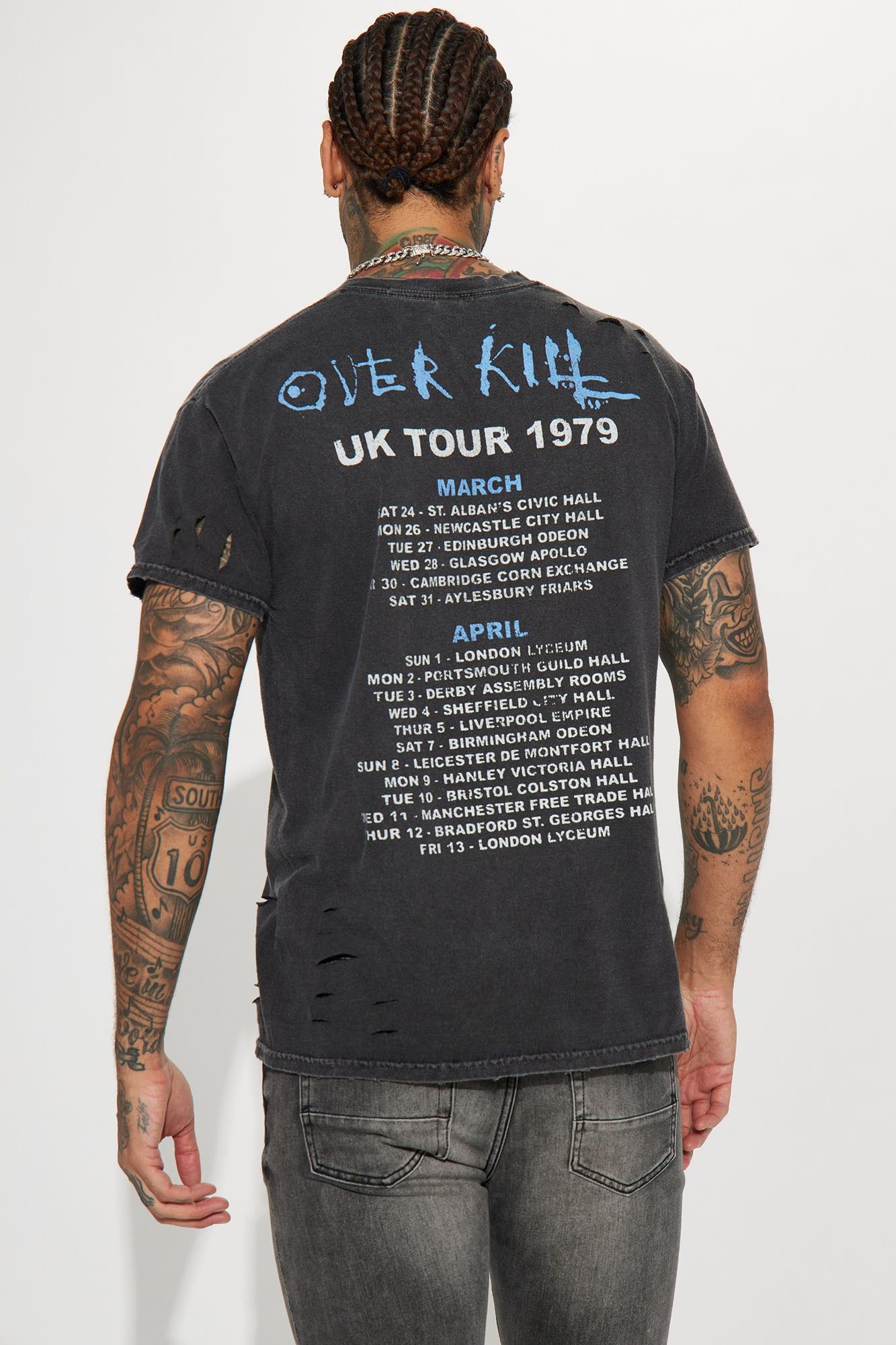 Motorhead Overkill 79 Distressed Short Sleeve Tee - Charcoal sold by Fashion Nova product image thumbnail 5