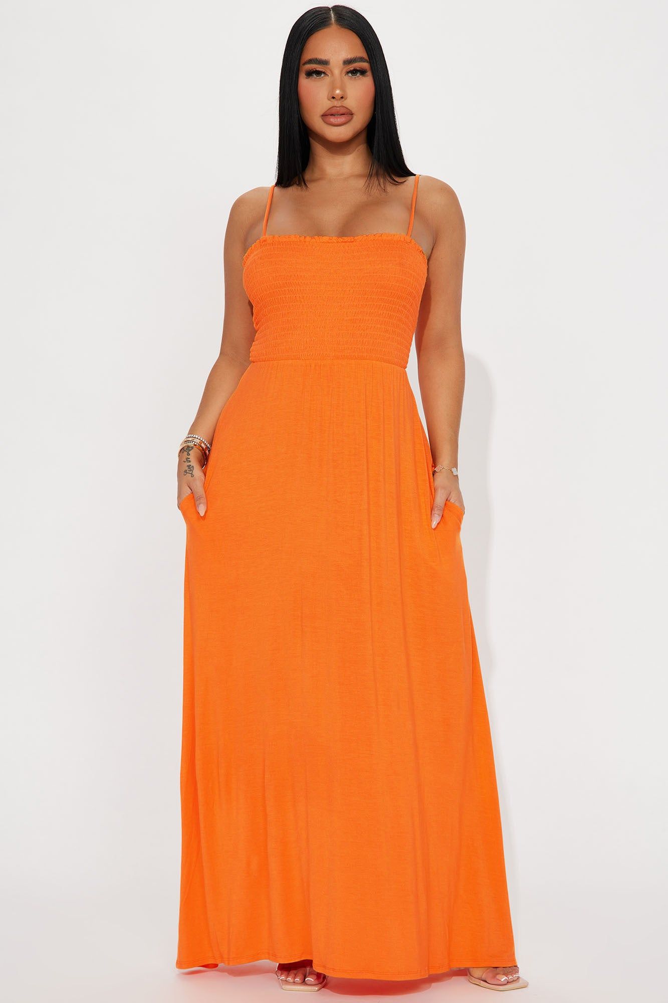 Holly Maxi Dress - Orange sold by Fashion Nova