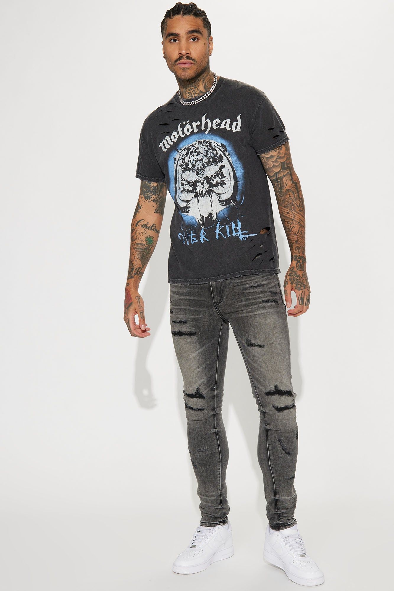 Motorhead Overkill 79 Distressed Short Sleeve Tee - Charcoal sold by Fashion Nova product image thumbnail 2