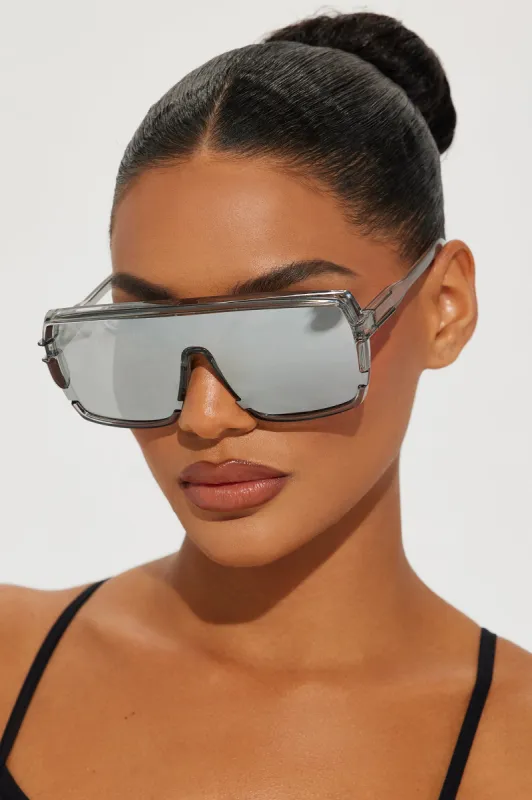 Need To Know Your Name Sunglasses - Silver sold by Fashion Nova