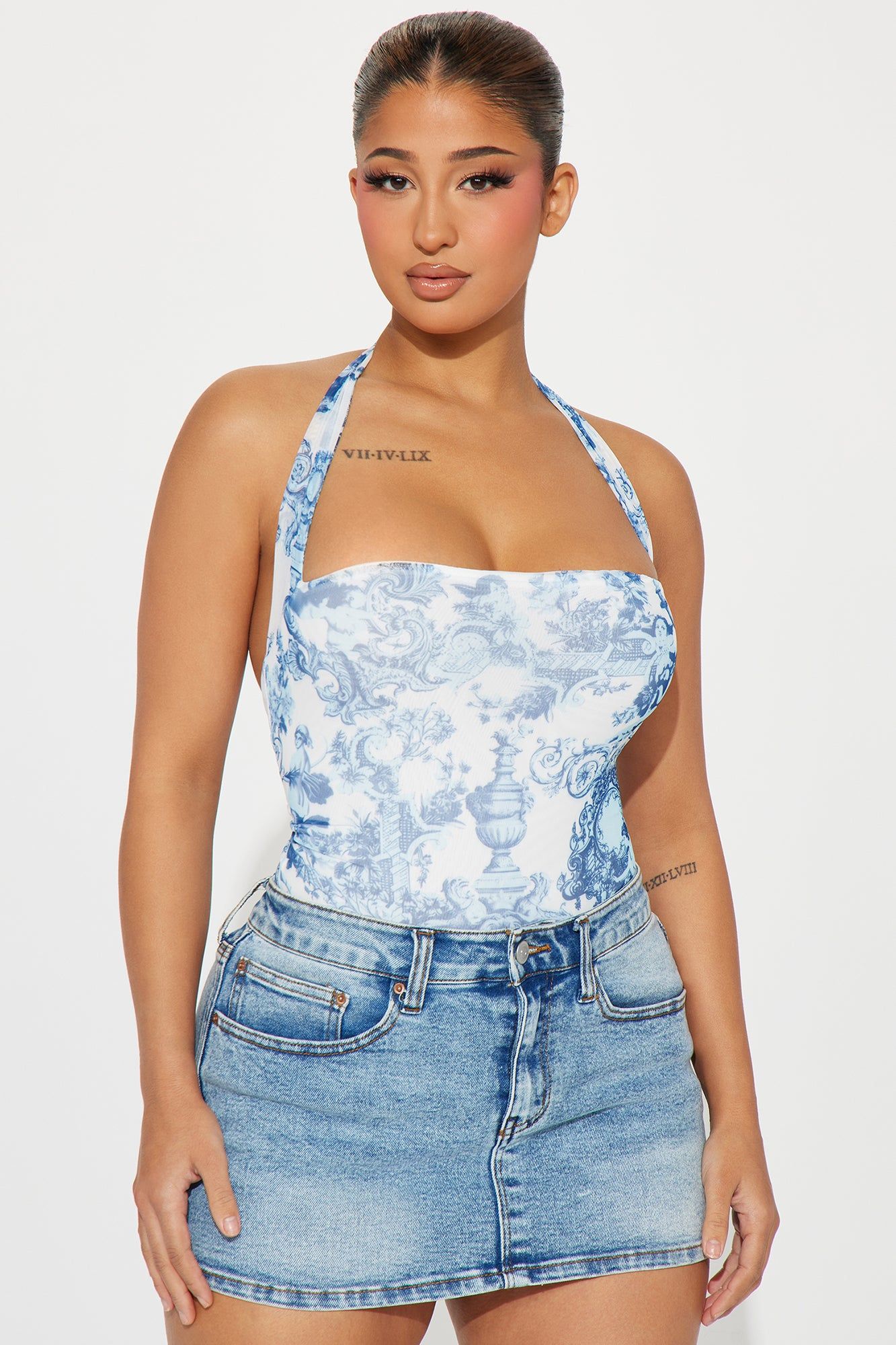 Prettiest View Mesh Bodysuit - Blue/combo sold by Fashion Nova product image thumbnail 3