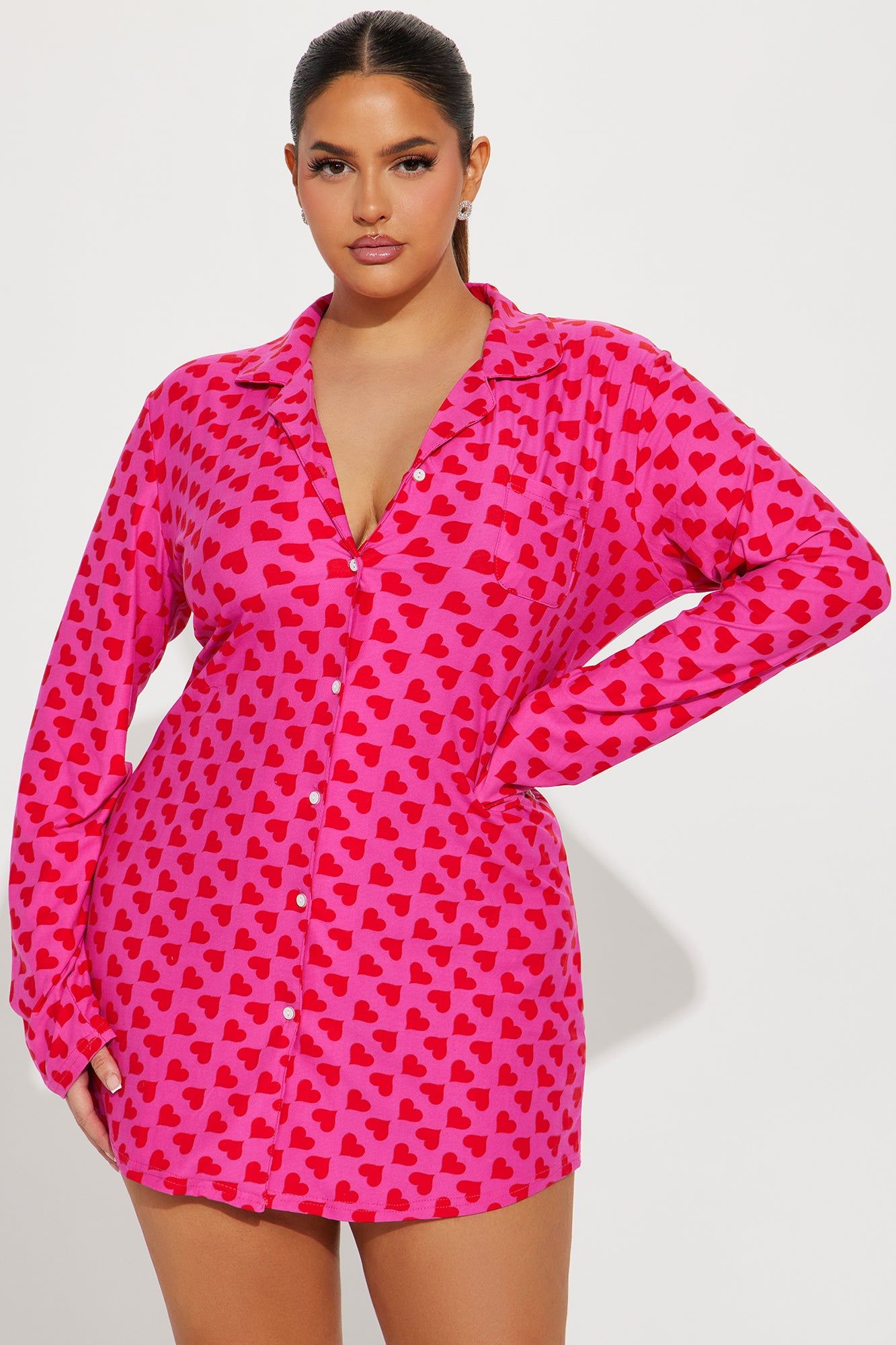 Love This Bed PJ Sleep Shirt - Pink/Pink sold by Fashion Nova product image thumbnail 4