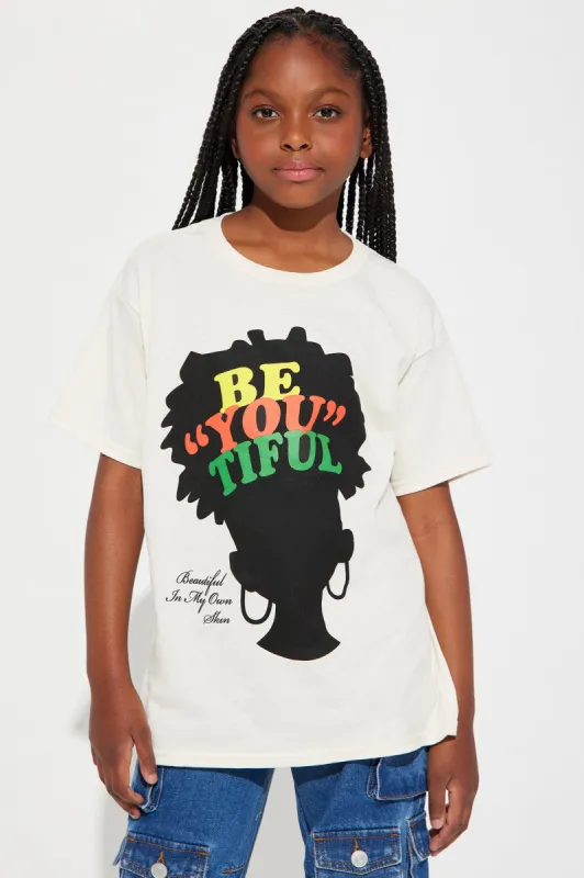 Mini Beautiful In My Own Skin Tee - Beige sold by Fashion Nova