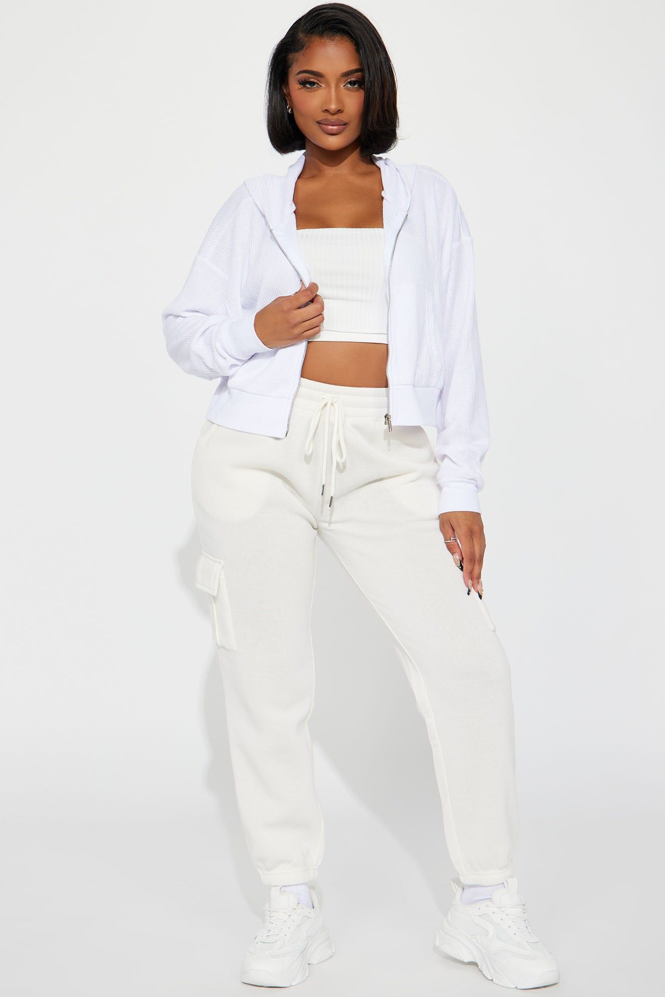 Kristy Waffle Lounge Hoodie - White sold by Fashion Nova product image thumbnail 2