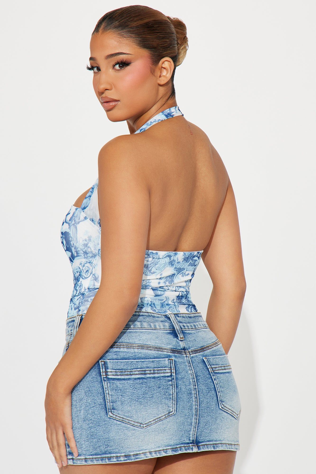 Prettiest View Mesh Bodysuit - Blue/combo sold by Fashion Nova product image thumbnail 4