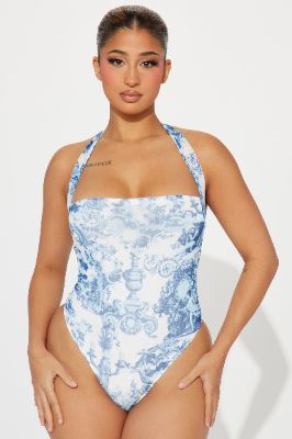 Prettiest View Mesh Bodysuit - Blue/combo sold by Fashion Nova