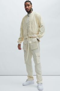 Show Up Snap Cargo Pants - Off White sold by Fashion Nova