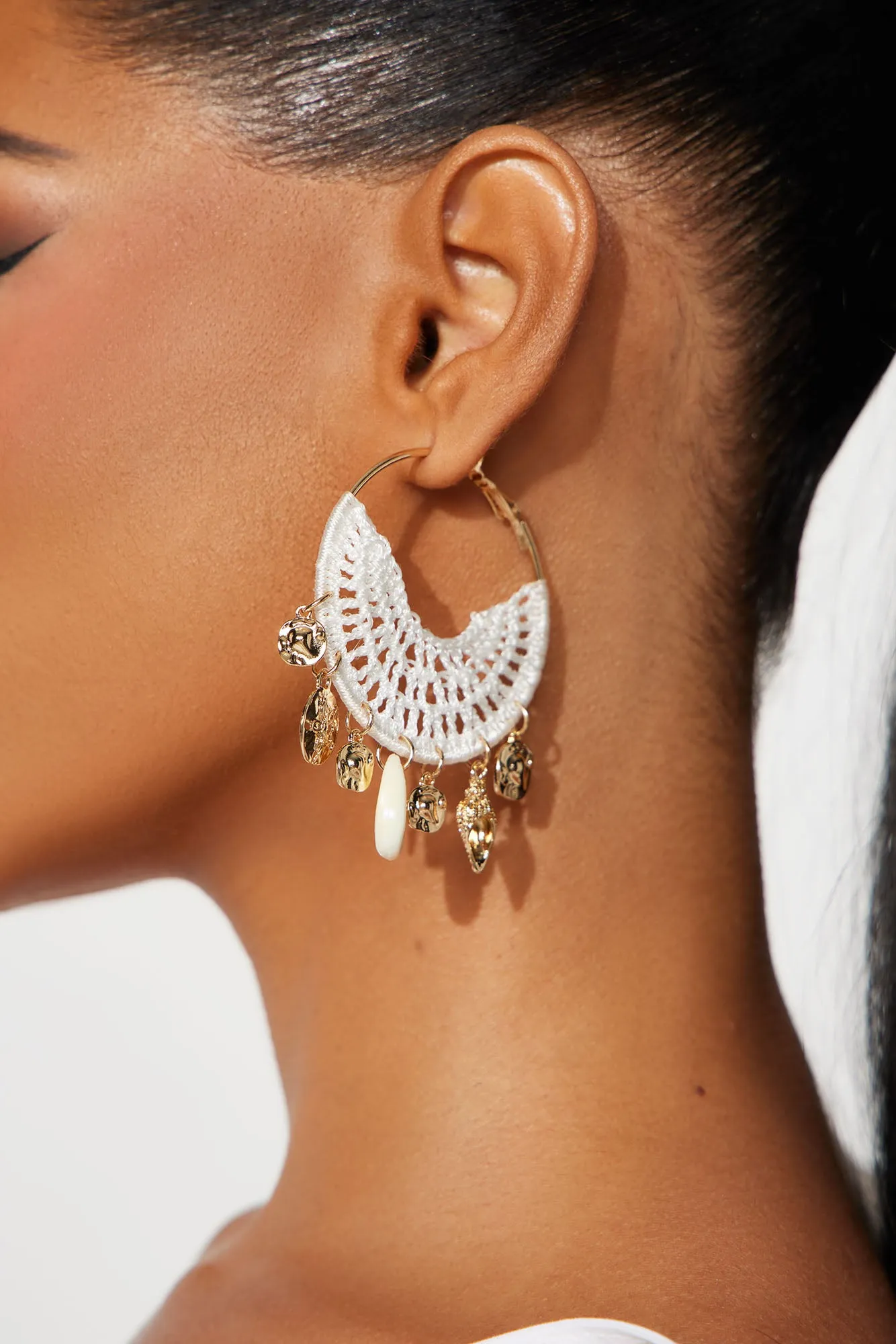 Boho Beach Cottage Earrings - White sold by Fashion Nova