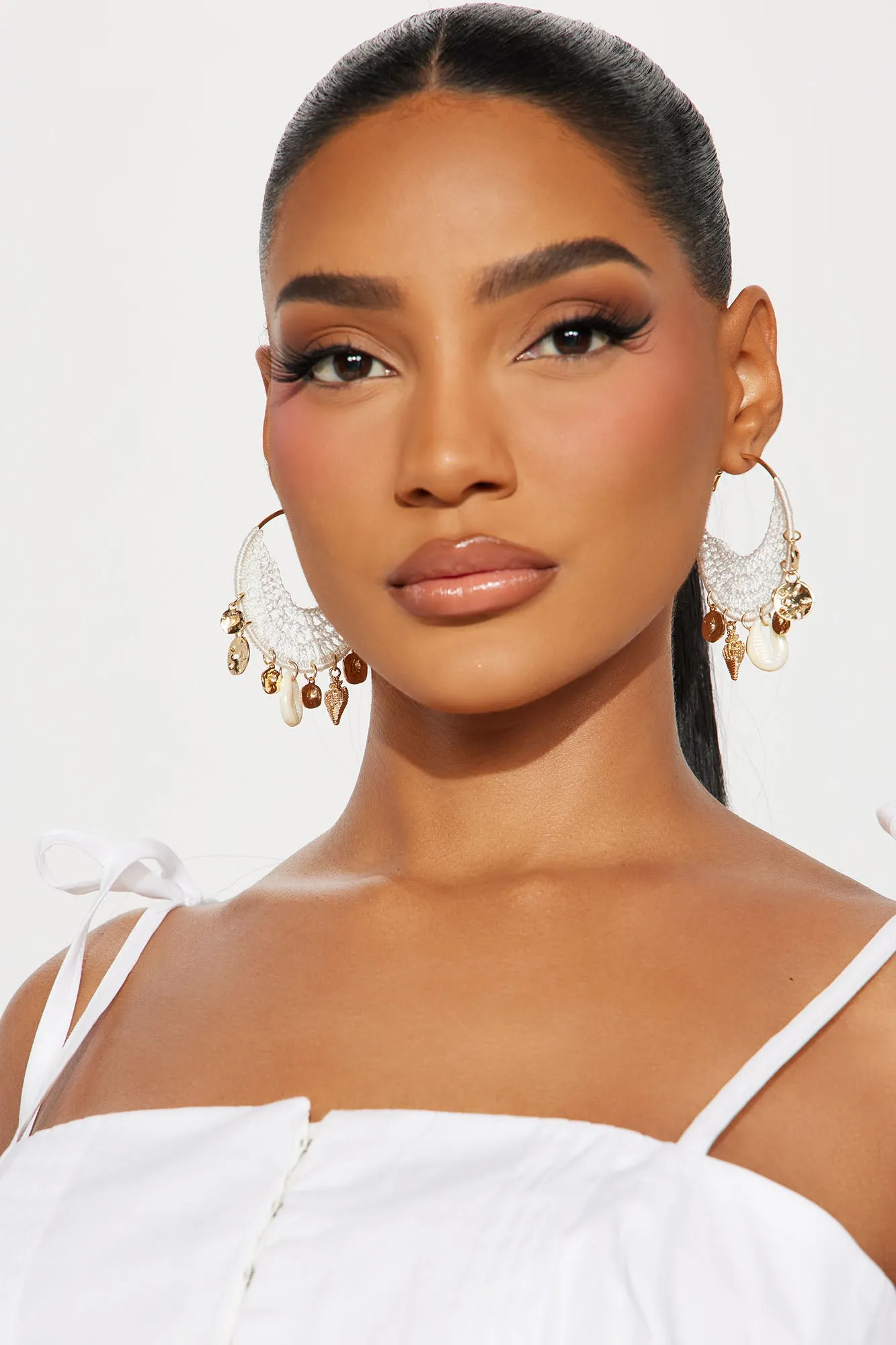 Boho Beach Cottage Earrings - White sold by Fashion Nova product image thumbnail 2