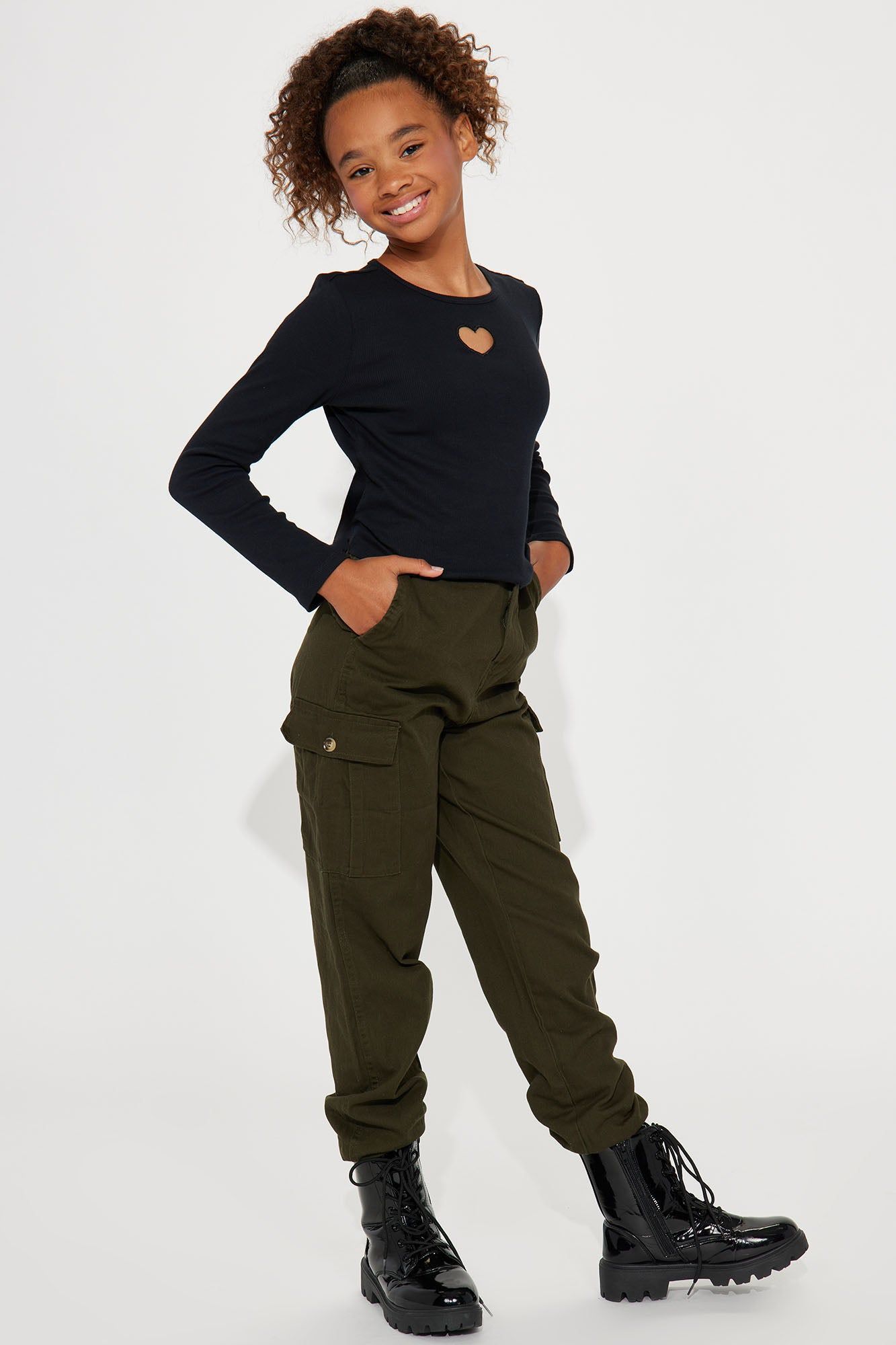 Mini Long Sleeve Knit Cutout Baby Tee - Black sold by Fashion Nova product image thumbnail 3