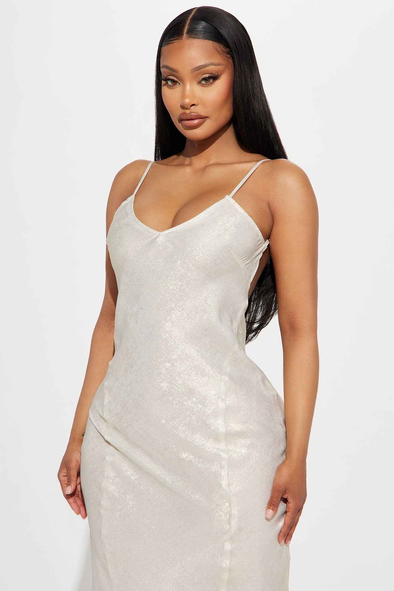 Sadie Metallic Maxi Dress - Cream sold by Fashion Nova product image thumbnail 2
