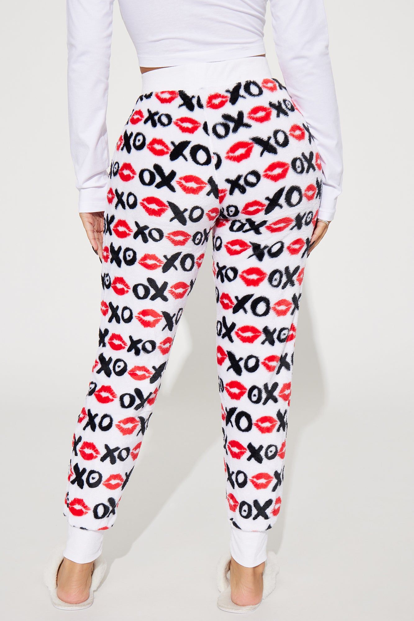 Hugs And Kisses Plush PJ Joggers - White/combo sold by Fashion Nova product image thumbnail 3