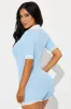 Coffee Date Sweater Romper - Light Blue sold by Fashion Nova