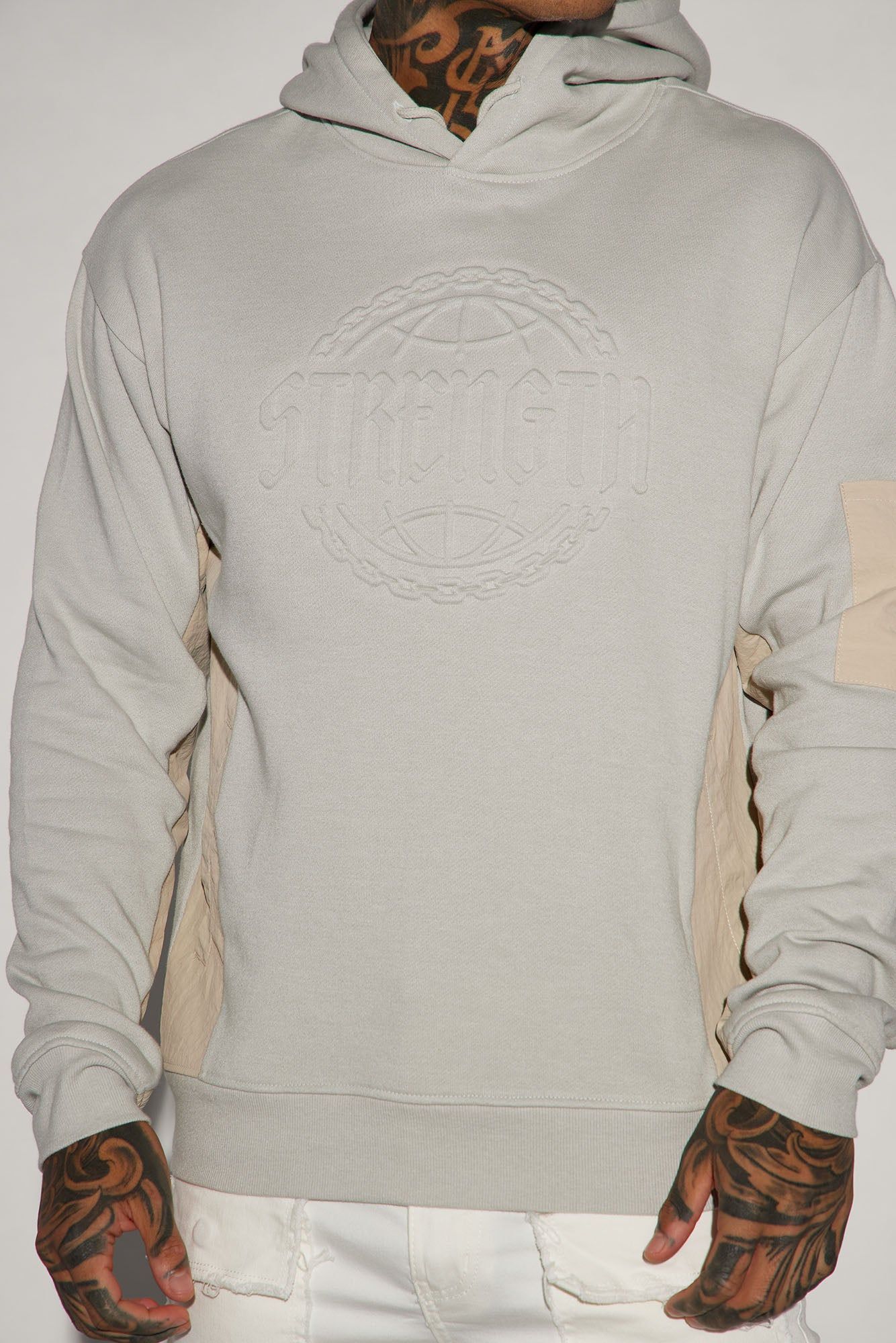 Strength Embossed Hoodie - Grey sold by Fashion Nova product image thumbnail 3