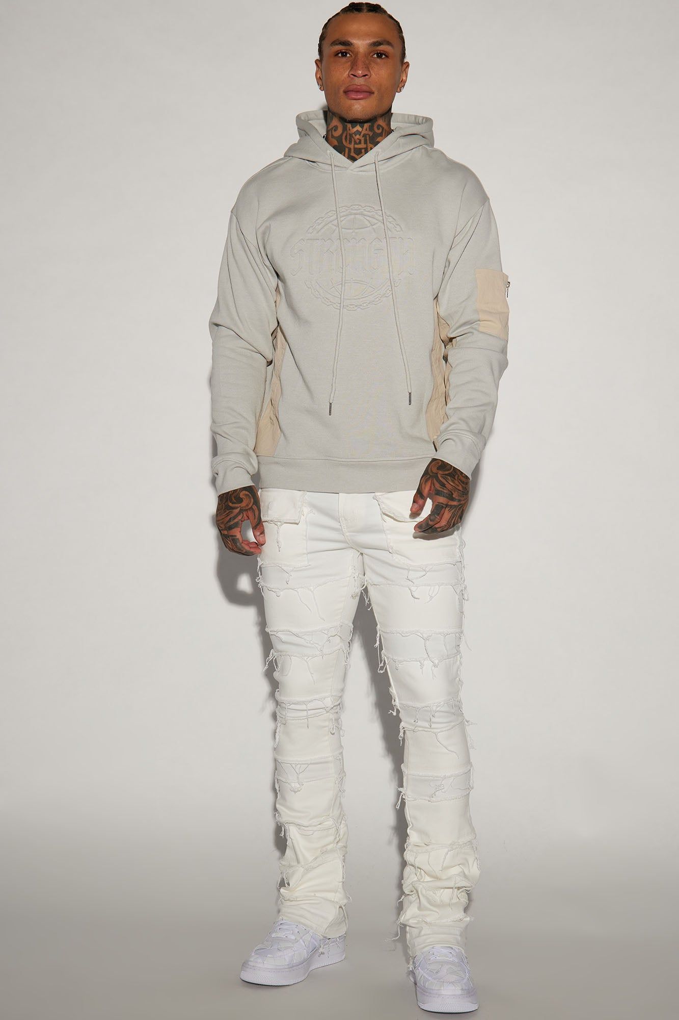 Strength Embossed Hoodie - Grey sold by Fashion Nova product image thumbnail 2