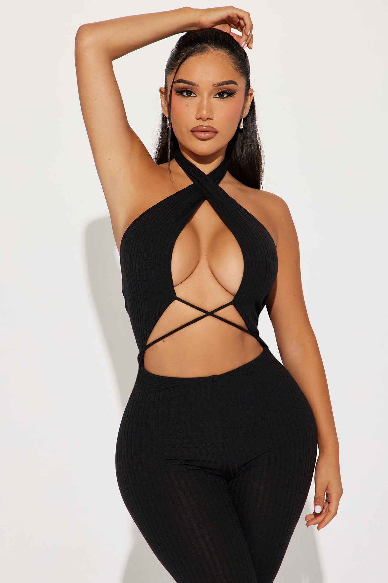 Playing Mind Games Ribbed Jumpsuit - Black sold by Fashion Nova product image thumbnail 2