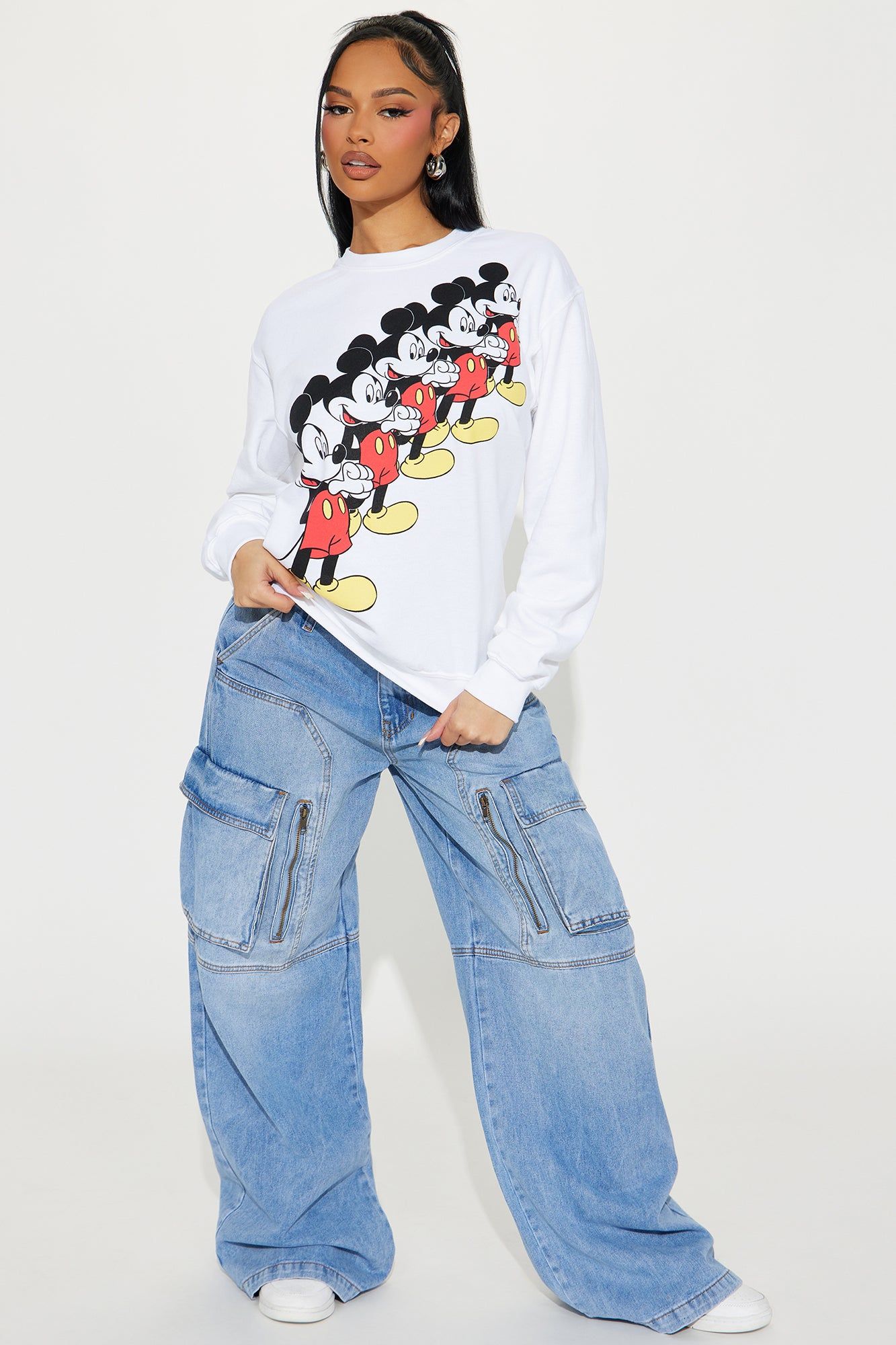 Vintage Mickey Mouse Sweatshirt - White sold by Fashion Nova product image thumbnail 2