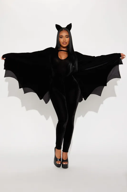 Cozy Bat Girl 2 Piece Costume Set - Black sold by Fashion Nova