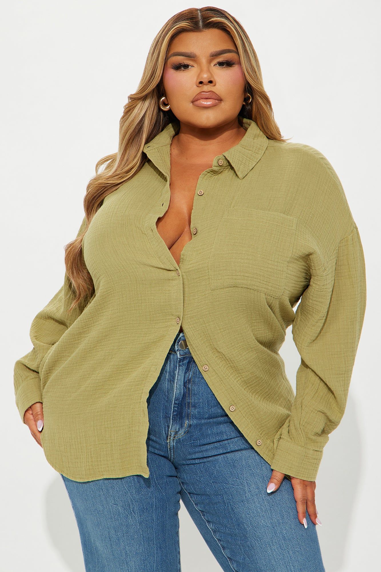 We The Walk Washed Shirt - Green sold by Fashion Nova product image thumbnail 4