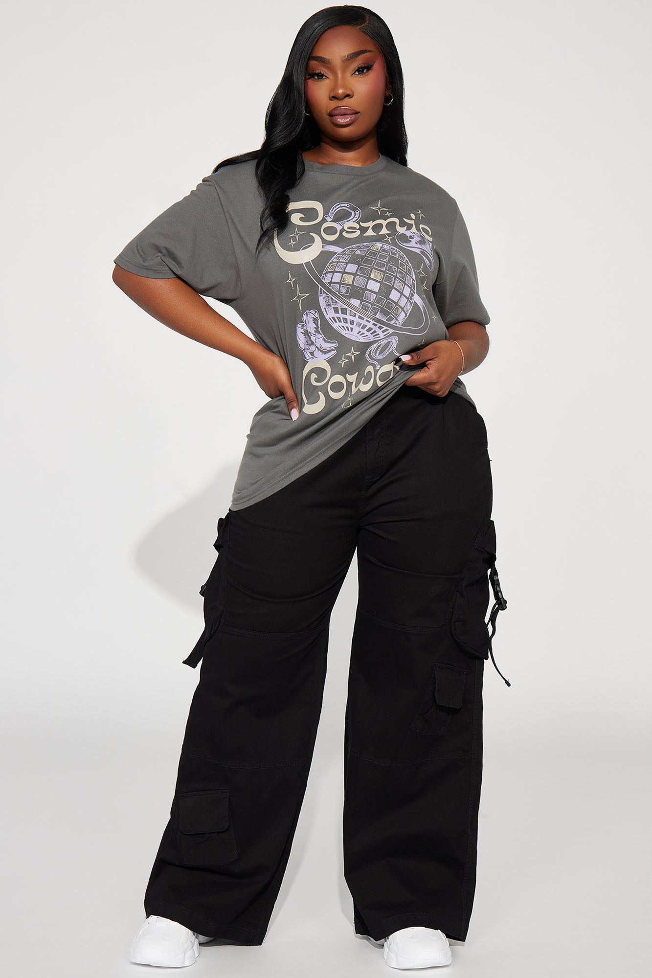 Cosmic Cowgirl Energy Tee - Charcoal sold by Fashion Nova product image thumbnail 5