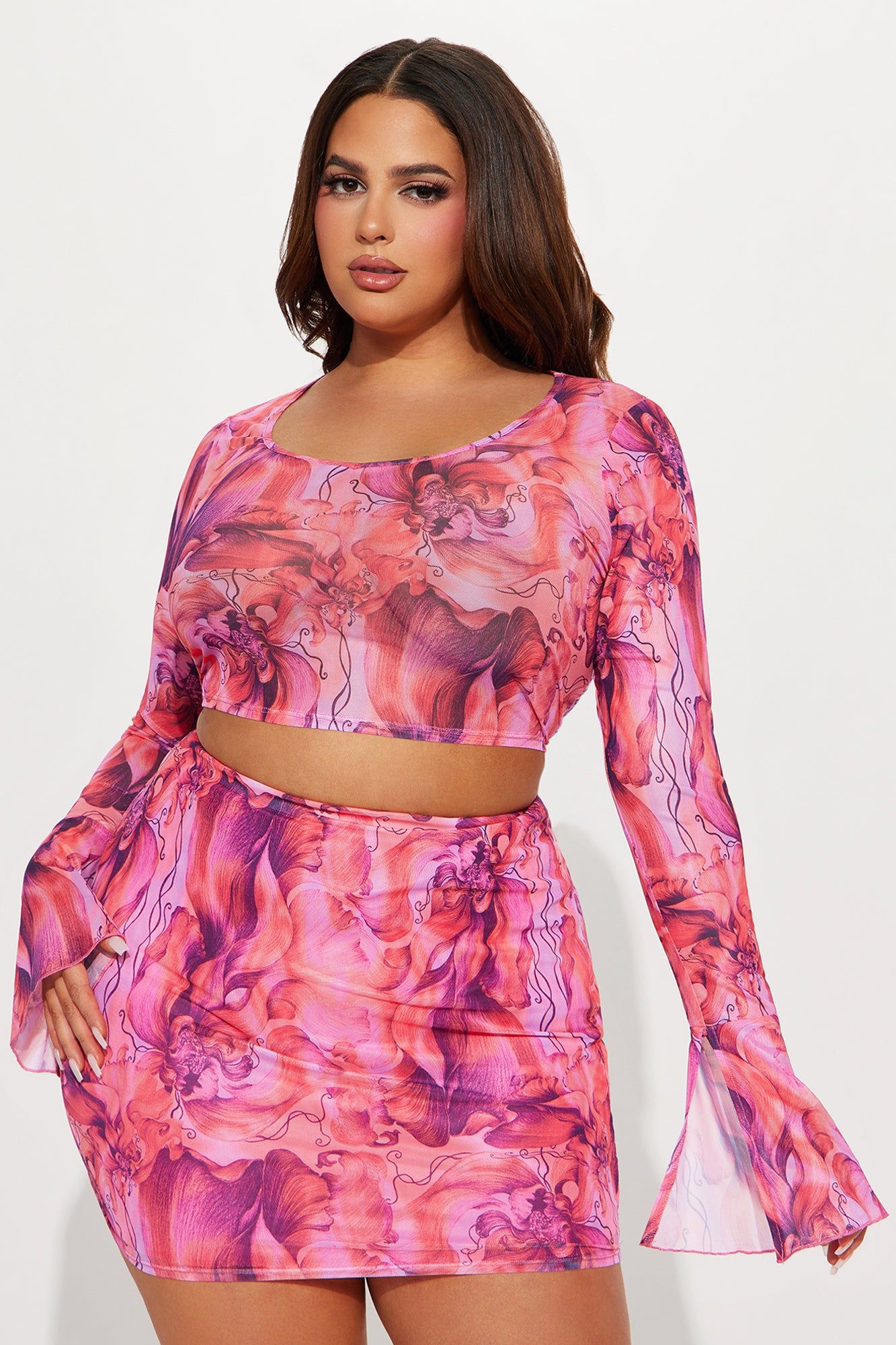 Norine Mesh Skirt Set - Pink/combo sold by Fashion Nova product image thumbnail 5