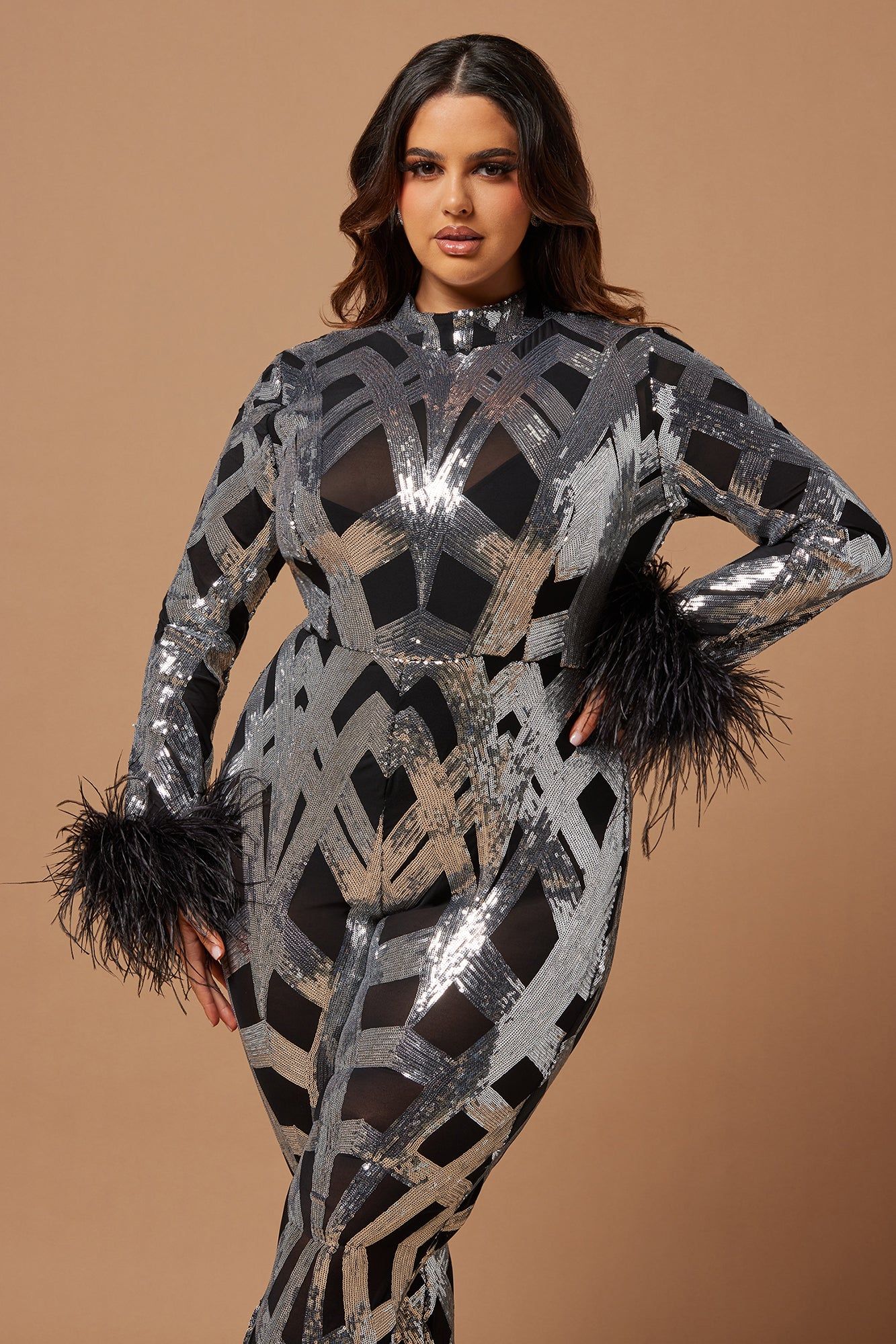 Monah Sequin Jumpsuit - Black/Silver sold by Fashion Nova product image thumbnail 5