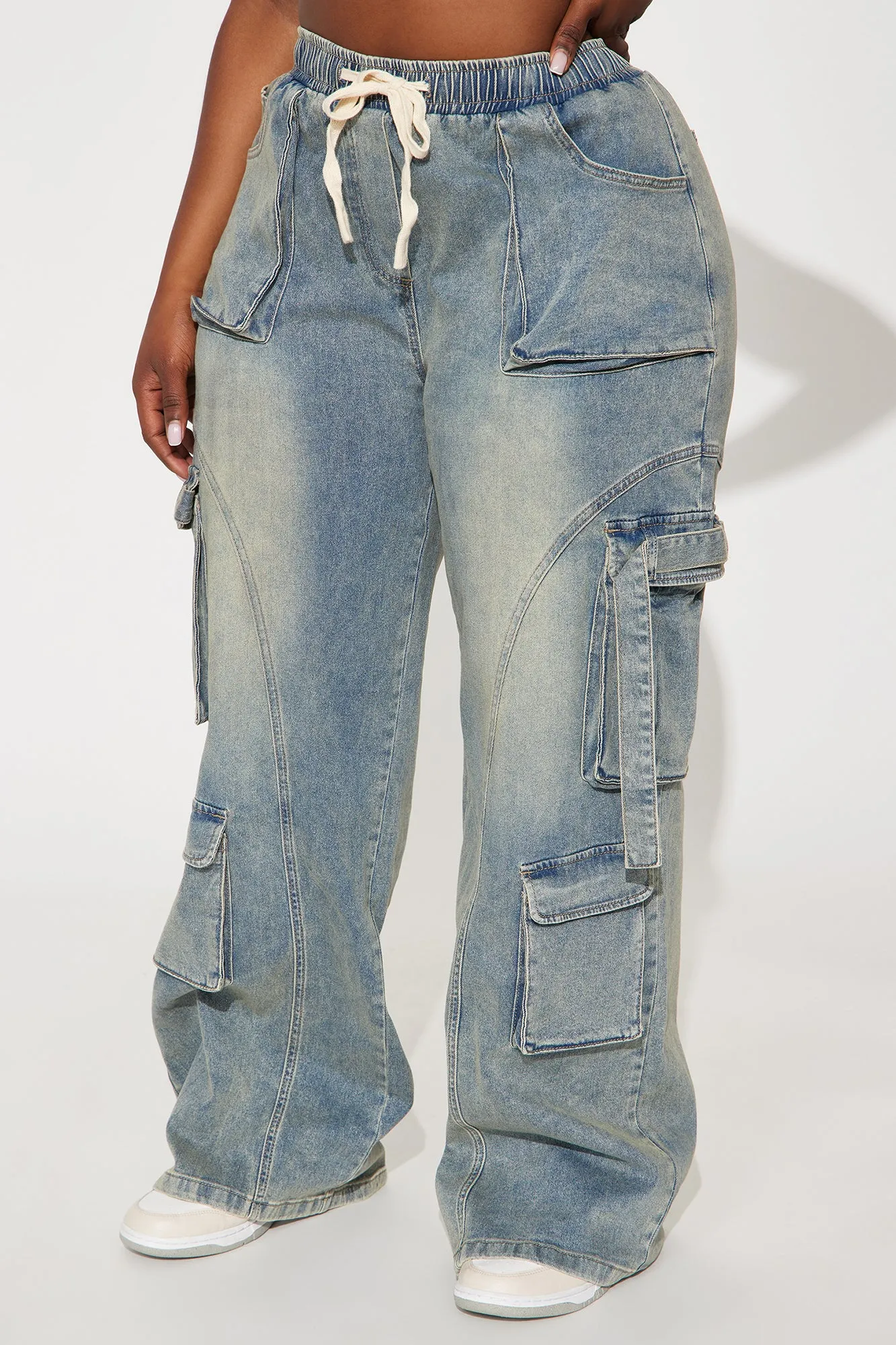 Met My Match Baggy Cargo Jeans - Vintage Wash sold by Fashion Nova product image thumbnail 5
