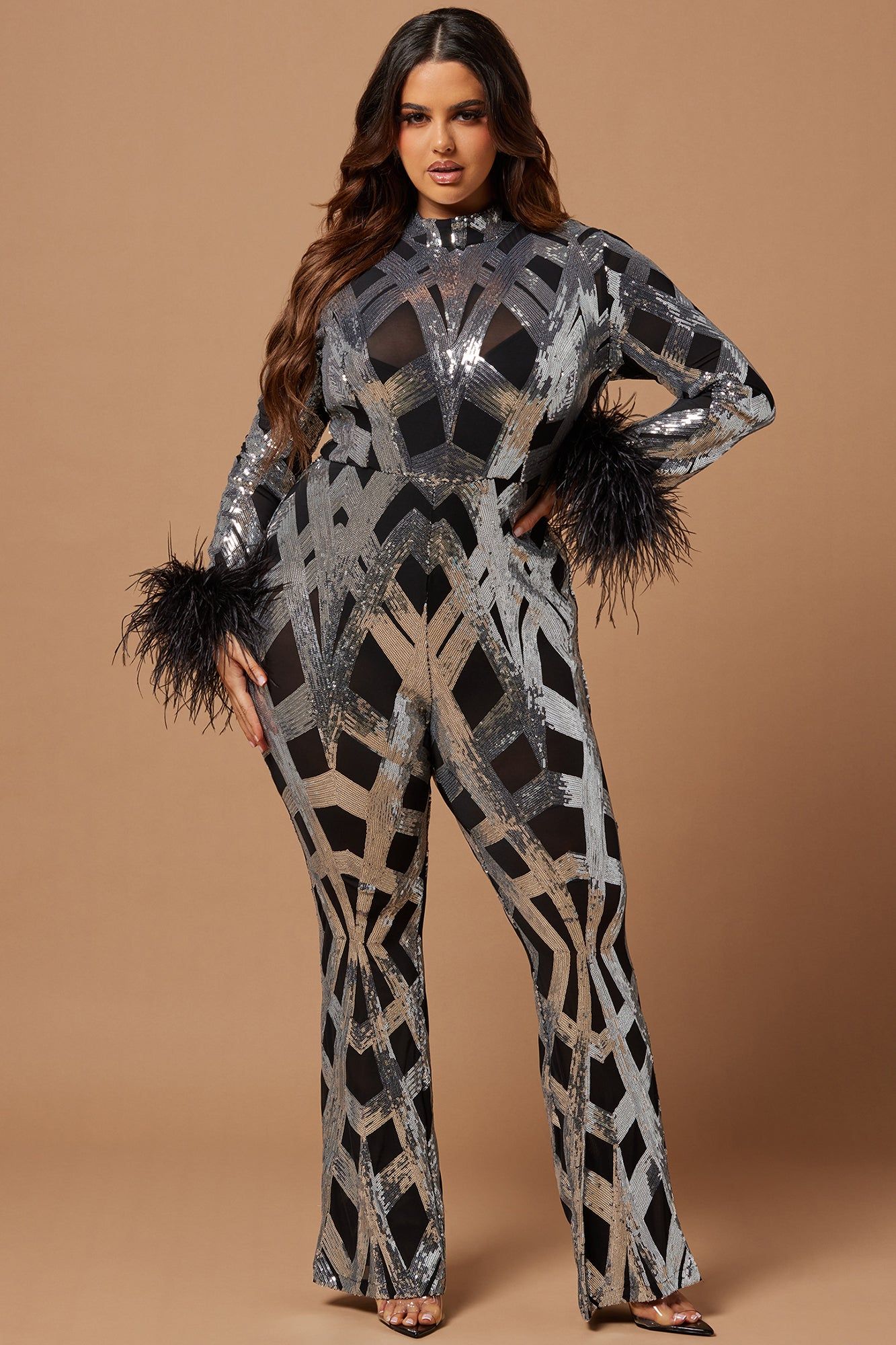 Monah Sequin Jumpsuit - Black/Silver sold by Fashion Nova product image thumbnail 4