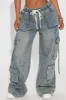 Met My Match Baggy Cargo Jeans - Vintage Wash sold by Fashion Nova