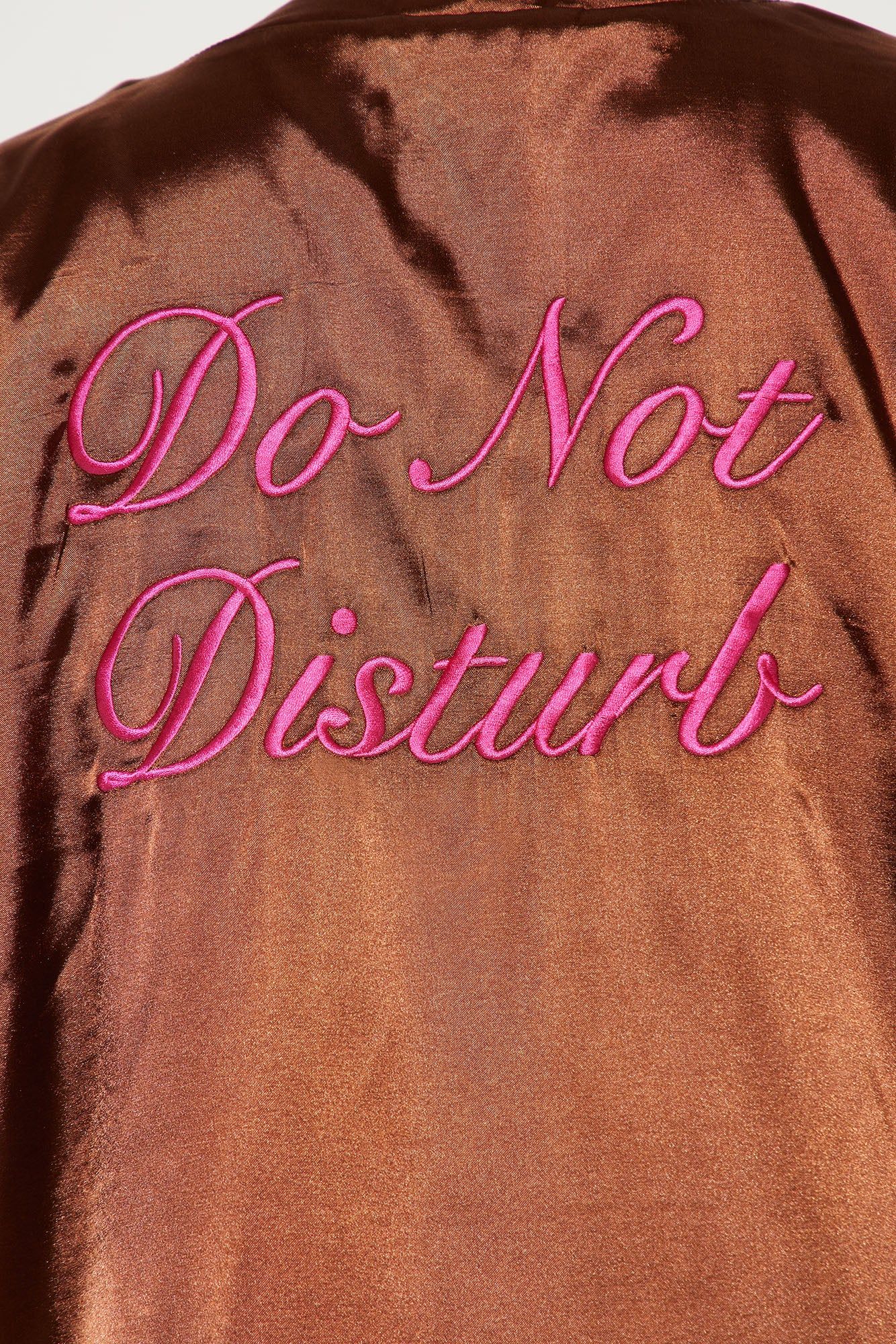 Do Not Disturb Satin PJ Robe Set - Brown sold by Fashion Nova product image thumbnail 3