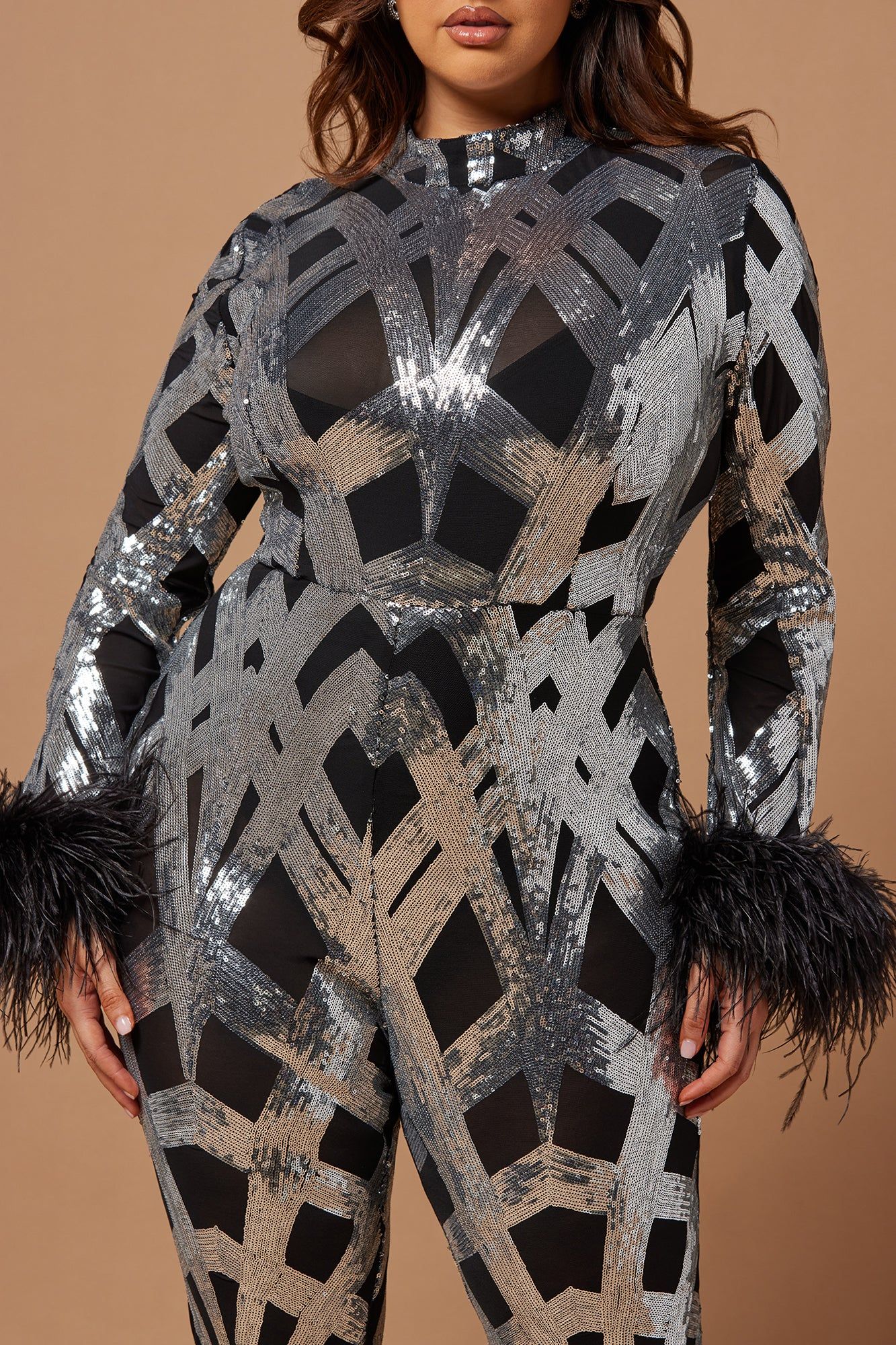 Monah Sequin Jumpsuit - Black/Silver sold by Fashion Nova product image thumbnail 6