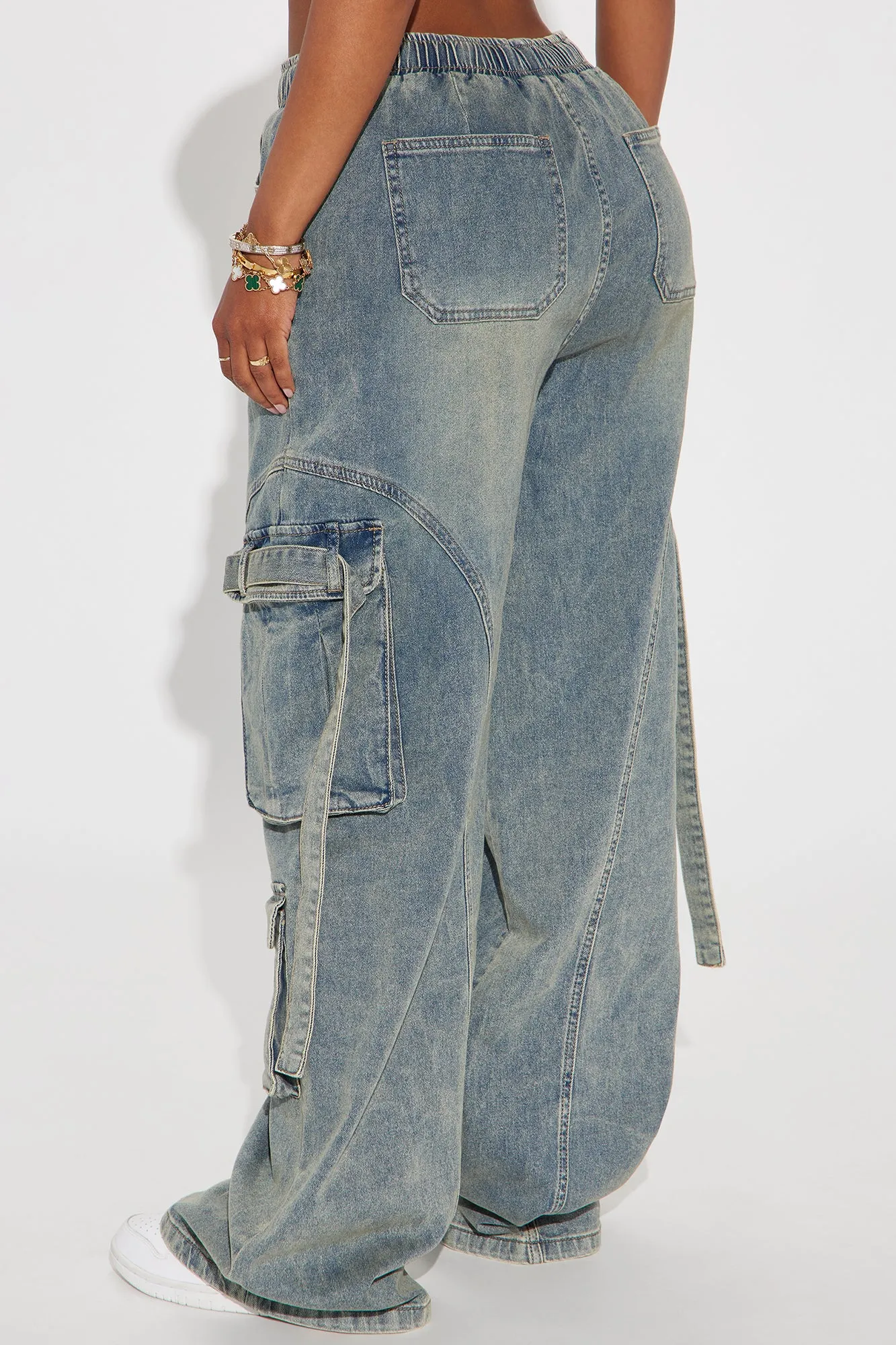 Met My Match Baggy Cargo Jeans - Vintage Wash sold by Fashion Nova product image thumbnail 3