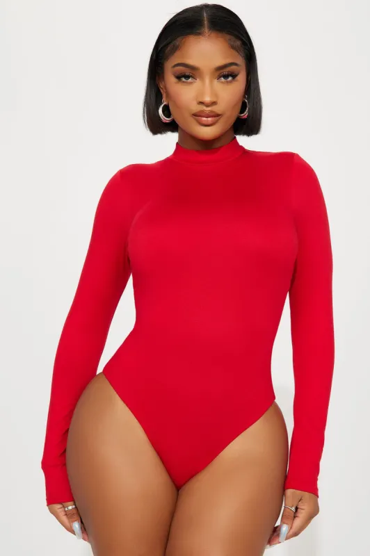 Athena Double Lined Bodysuit - Red sold by Fashion Nova