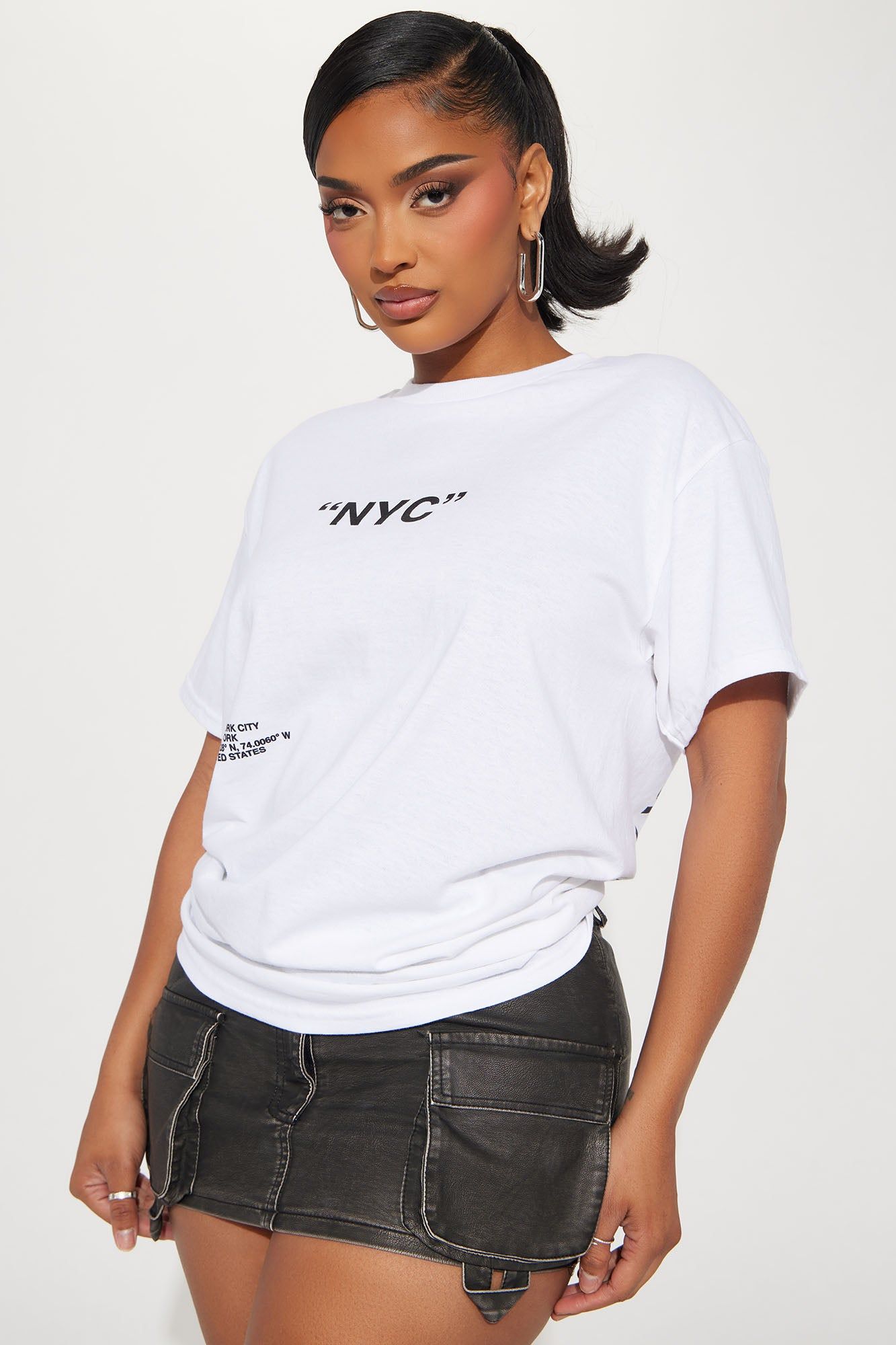 Destination NYC Graphic T-Shirt - White sold by Fashion Nova