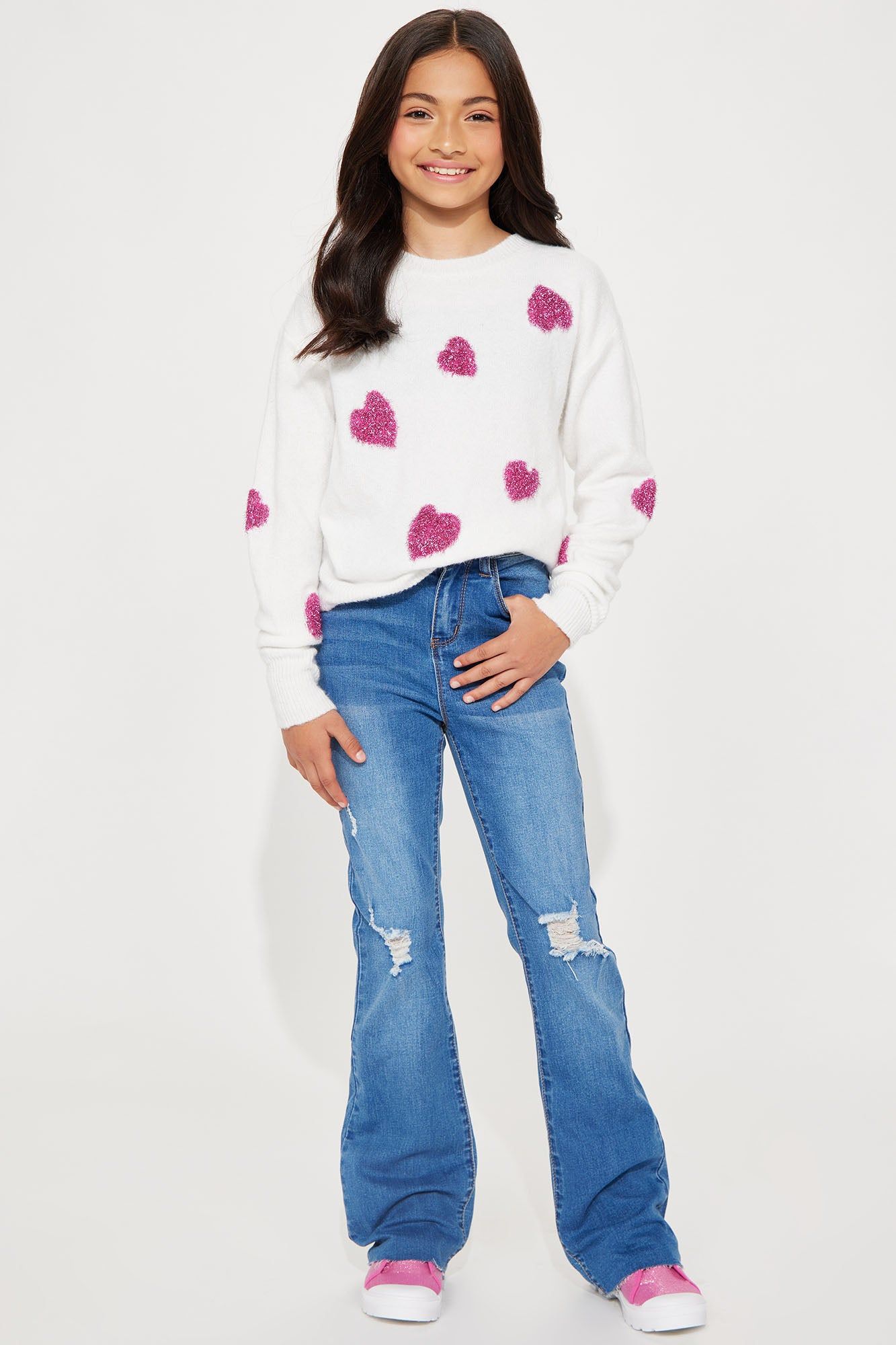 Mini Best Stretch Ripped High Rise Bootcut Jeans - Blue Wash sold by Fashion Nova