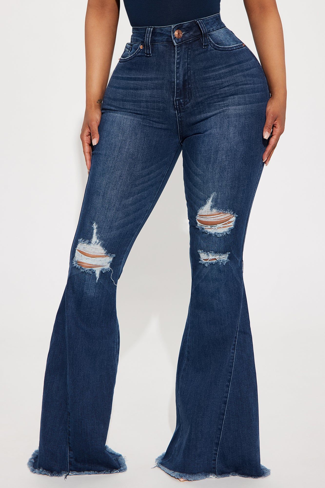 Come Correct Stretch Flare Jeans - Dark Wash sold by Fashion Nova product image thumbnail 2